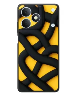 Чехол для Realme Note 80 с картинкой «Черное желтое переплетение»