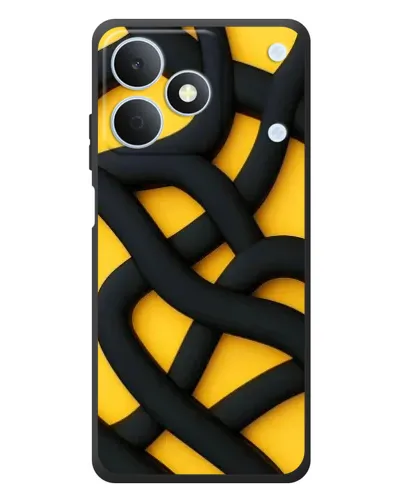 Чехол для Realme Note 80 с картинкой «Черное желтое переплетение»