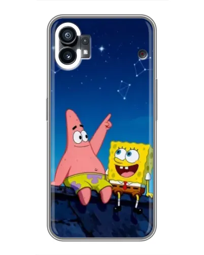 Чехол для Realme P3 Ultra с картинкой «Губка Боб и Патрик ночью»