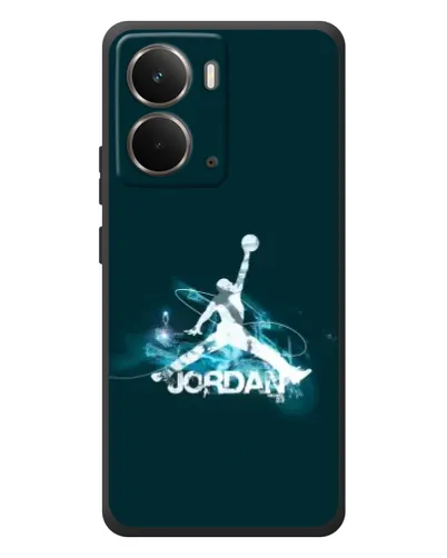 Чехол для RealMe P3 с картинкой «Jordan Blue Fire»