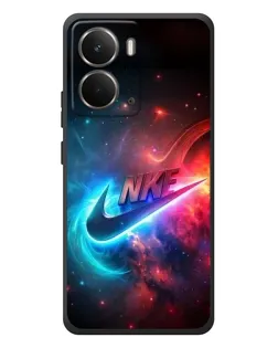 Чехол для RealMe P3 с картинкой «Огненный логотип Nike»