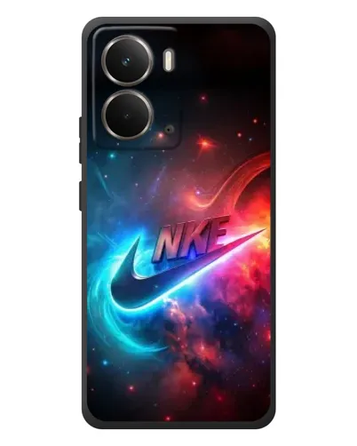 Чехол для RealMe P3 с картинкой «Огненный логотип Nike»
