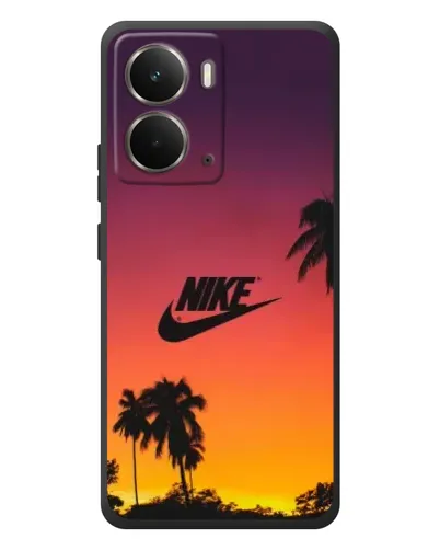 Чехол для RealMe P3 с картинкой «Nike на закате солнца»