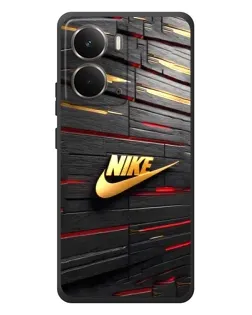 Чехол для RealMe P3 с картинкой «Золотой Nike на металле»