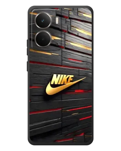 Чехол для RealMe P3 с картинкой «Золотой Nike на металле»