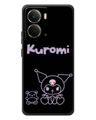 Чехол для RealMe P3 с картинкой «Kuromi — черный минимализм»