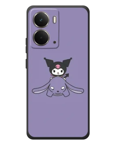 Чехол для RealMe P3 с картинкой «Kuromi на лиловом фоне»