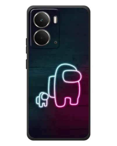 Чехол для RealMe P3 с картинкой «Among Us неон-арт»