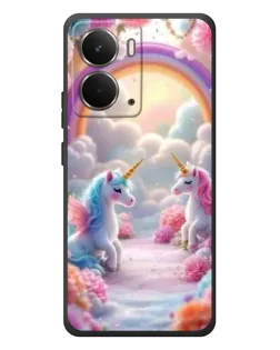 Чехол для RealMe P3 с картинкой «Радуга и единороги»
