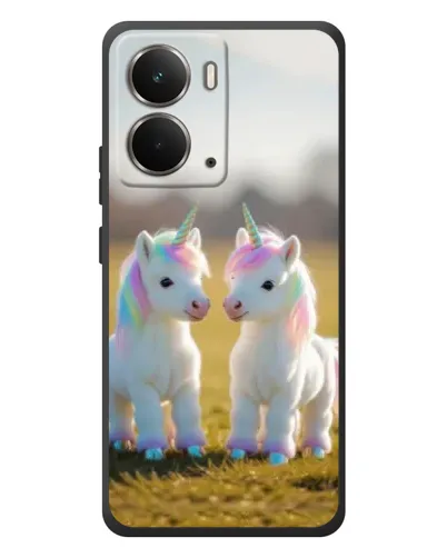 Чехол для RealMe P3 с картинкой «Пара единорогов»