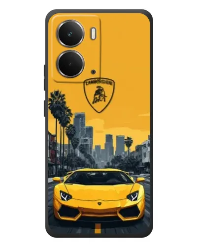 Чохол для RealMe P3 з картинкою «Жовтий Lamborghini місто»