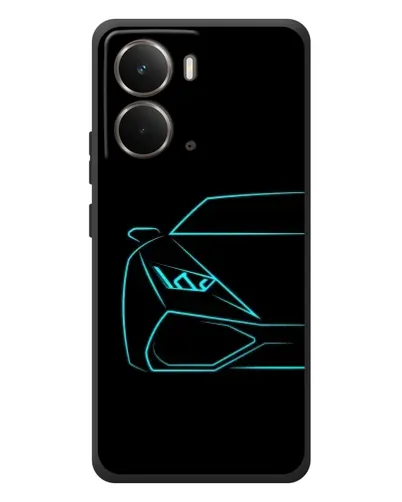 Чохол для RealMe P3 з картинкою «Блакитний силует Lamborghini»