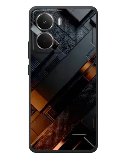 Чехол для RealMe P3 с картинкой «Черные геометрические блоки»