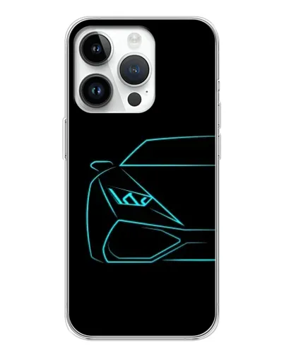 Чохол для Realme P4 з картинкою «Блакитний силует Lamborghini»
