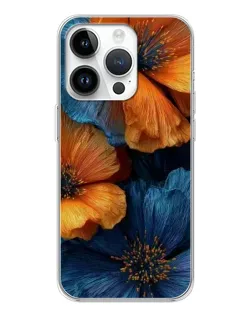 Чохол для Realme P4 з картинкою «Яскрава синьо-помаранчева флора»