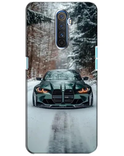 Чехол для Realme X2 Pro с картинкой «BMW в зимнем лесу»