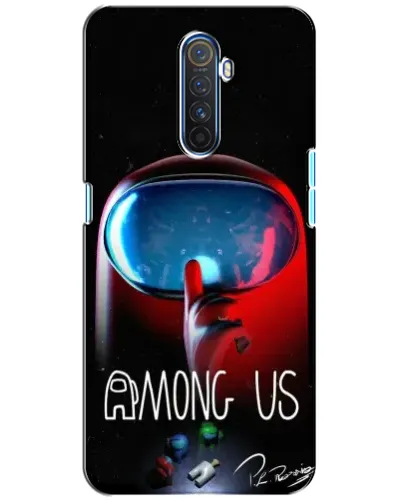 Чехол для Realme X2 Pro с картинкой «Красный импостер — макро»