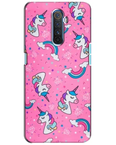 Чехол для Realme X2 Pro с картинкой «Unicorn паттерн розовый»