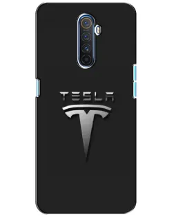Чехол для Realme X2 Pro с картинкой «Стальной логотип Tesla»