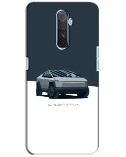 Чехол для Realme X2 Pro с картинкой «Серебристый Cybertruck Tesla»