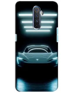 Чехол для Realme X2 Pro с картинкой «Tesla в неоне»