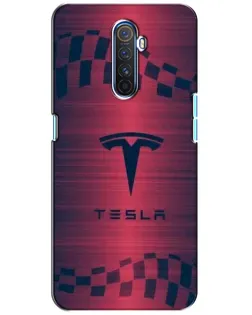 Чехол для Realme X2 Pro с картинкой «Тесла красный карбон»