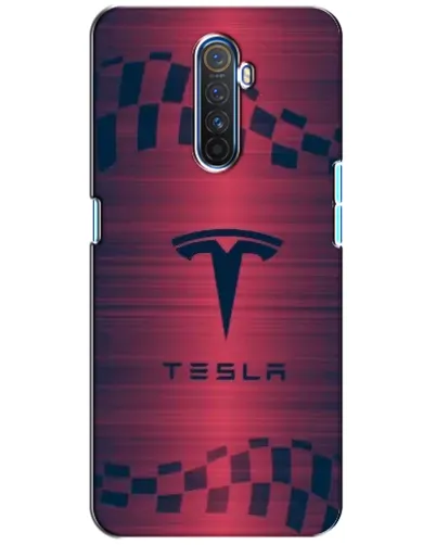 Чехол для Realme X2 Pro с картинкой «Тесла красный карбон»