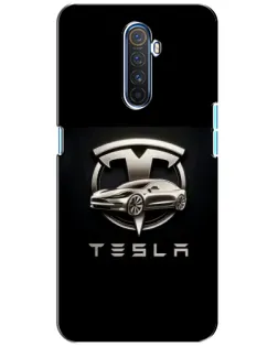 Чехол для Realme X2 Pro с картинкой «Tesla — серебристое авто»