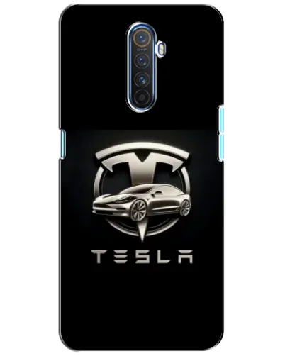 Чехол для Realme X2 Pro с картинкой «Tesla — серебристое авто»