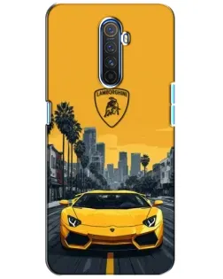 Чохол для Realme X2 Pro з картинкою «Жовтий Lamborghini місто»