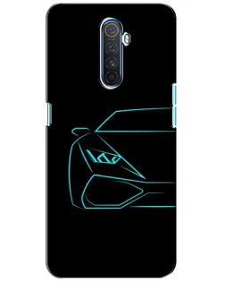 Чохол для Realme X2 Pro з картинкою «Блакитний силует Lamborghini»