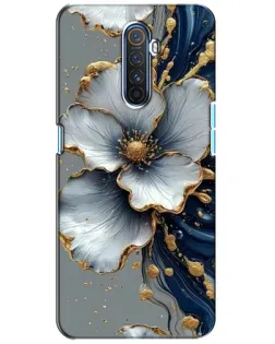 Чехол для Realme X2 Pro с картинкой «Белый цветок и золотой флюид»