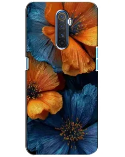 Чехол для Realme X2 Pro с картинкой «Яркая сине-оранжевая флора»