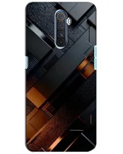Чехол для Realme X2 Pro с картинкой «Черные геометрические блоки»