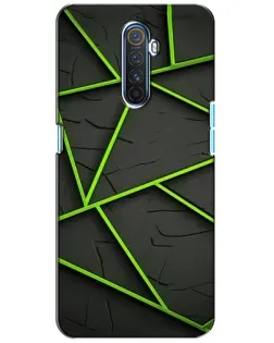 Чехол для Realme X2 Pro с картинкой «Зеленые геометрические линии»