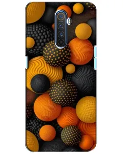 Чехол для Realme X2 Pro с картинкой «Объемные оранжевые сферы»