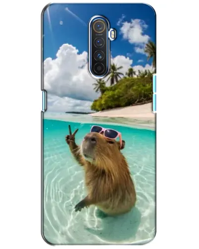 Чехол для Realme X2 Pro с картинкой «Капибара на море»