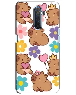 Чехол для Realme X2 Pro с картинкой «Цветочный паттерн капибар» Чехол для Realme X2 Pro с картинкой «Цветочный паттерн капибар»