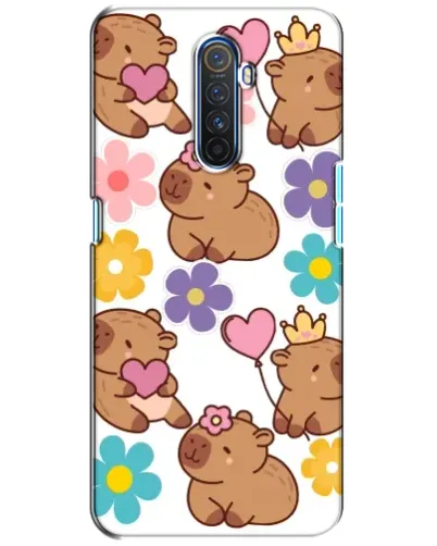 Чехол для Realme X2 Pro с картинкой «Цветочный паттерн капибар»