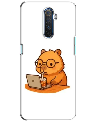 Чехол для Realme X2 Pro с картинкой «Капибара с ноутбуком»