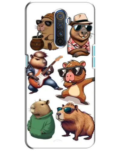 Чехол для Realme X2 Pro с картинкой «Крутые капибары музыканты»
