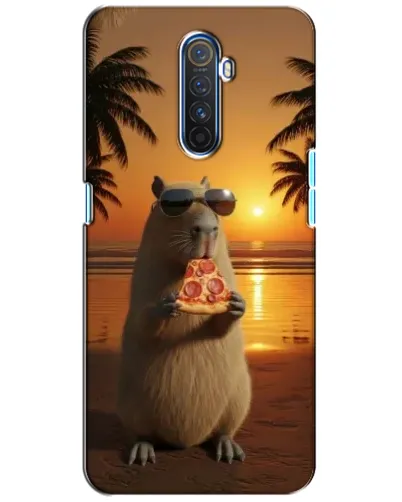Чехол для Realme X2 Pro с картинкой «Капибара с пиццей»