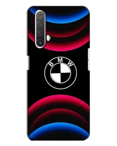 Чехол для Realme X3 с картинкой «Логотип BMW и неоновые дуги»