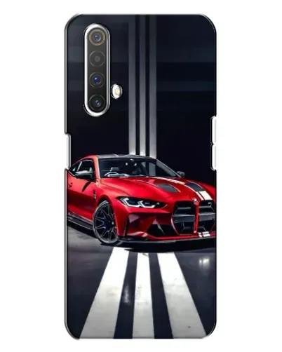 Чехол для Realme X3 с картинкой «Красная BMW на дороге»