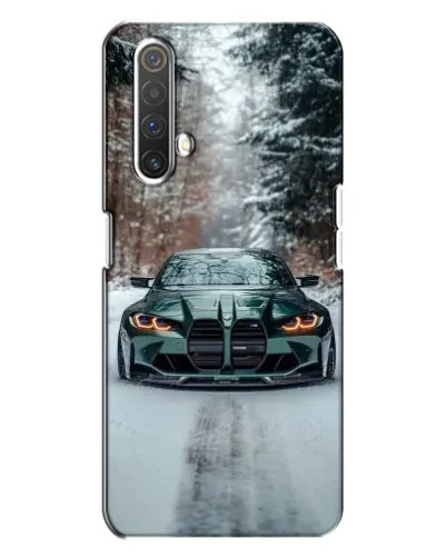 Чехол для Realme X3 с картинкой «BMW в зимнем лесу»