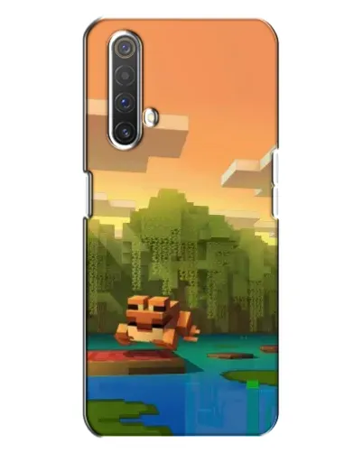 Чехол для Realme X3 с картинкой «Майнкрафт закат солнца»