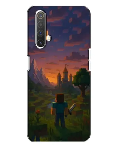 Чехол для Realme X3 с картинкой «Стив у башни»