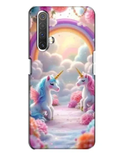 Чехол для Realme X3 с картинкой «Радуга и единороги»