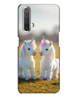 Чехол для Realme X3 с картинкой «Пара единорогов»