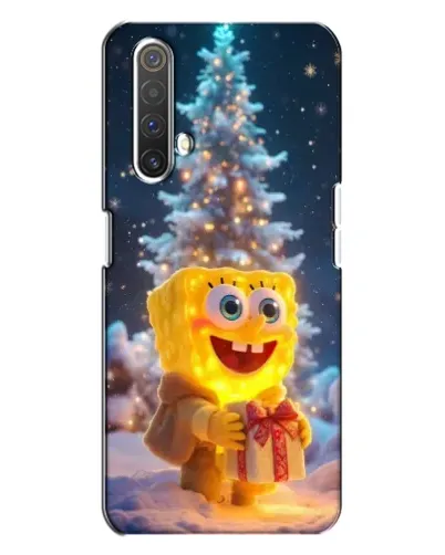 Чехол для Realme X3 с картинкой «Рождественский Спанч Боб»